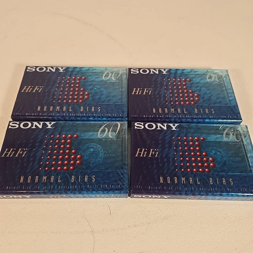 Sony HiFi‎ 60 Minute Blank Audio Cassette Tapes Lot of 4 Brand New Sealed